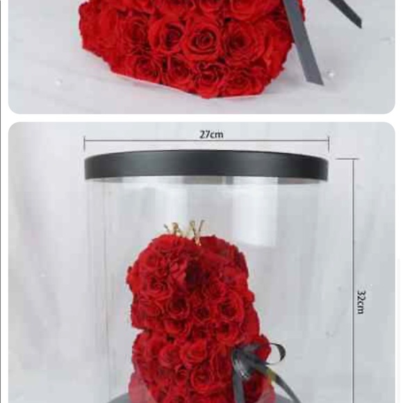 Luxurious REAL ! Rose Bear made with Preserved Real Roses - Picture 3 of 10